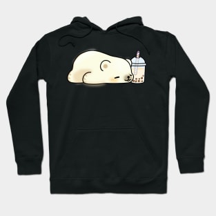 Little Polar Bear Chilling with it's Boba Tea Hoodie